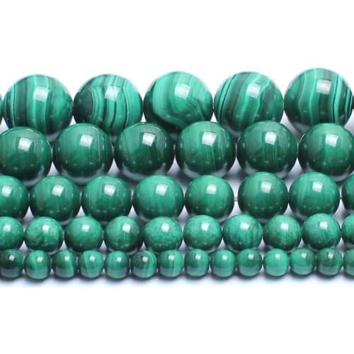 4/6/8/10/12mm Natural Genuine Green Malachite Stone Beads Round For Diy Bracelet Accessories Jewellery Making Bracelet 15 inch