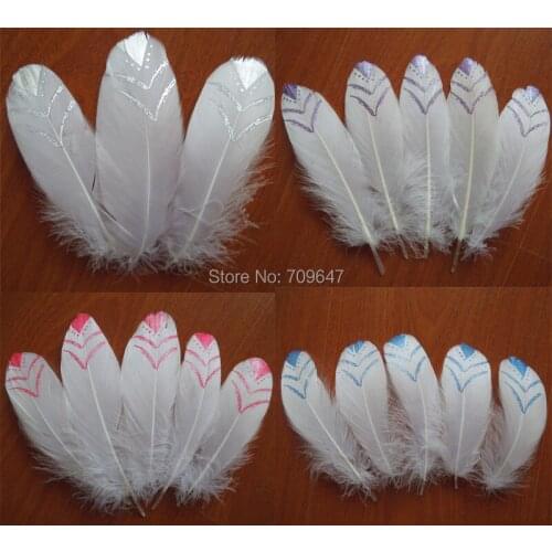 50Pcs/Lot!13-20cm Painting White Goose Nagorie Feathers ,4Colour for Choice,Real Goose Plume,Plumas Decorativas