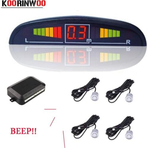 Koorinwoo 2020 LCD Car Parking Assitance 4 Probe Radar Alarm Alert Indicator blind Probe Parktronic Sensors System Car-detector