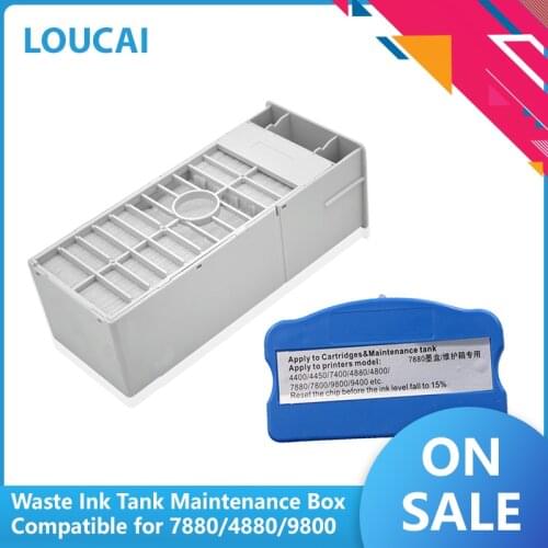 Maintenance tank compatible for Epson stylus Pro 7880 9880 7800 9800 4800 4880 4400 4450 7600 9600 7450 waste ink tank with chip