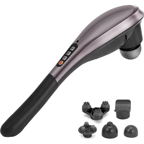 Wireless 6 Heads Electric Dolphin Massager Back Massage Hammer Vibration Infrared Stick Roller Cervical Body Massage For Health