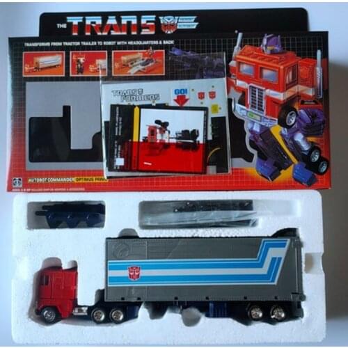 Deformed Optimus Prime with metal car head G1 replica OP red Optimus Prime KO version leader model toy