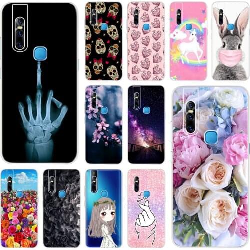 For Vivo V15 Case Soft Flower Silicone Back Cover For Vivo S1 V15 1819 Phone Cases Coque For VivoV15 Mobile Case Shell 6.53 inch
