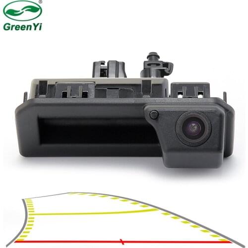 HD 4089T Dynamic Trajectory Lines Vehicle Rear View Car Trunk Handle Camera For Audi Q2 Q3 Q5 A5 Skoda karoq VW Bora 2017-2019
