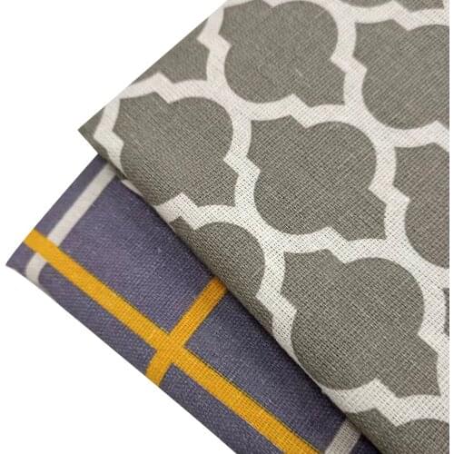 Plaid Printed Canvas Fabric Sewing Linen Cotton Fabric Handmade Patchwork Telas Sewing Quilting Material Cloth For Home Textile