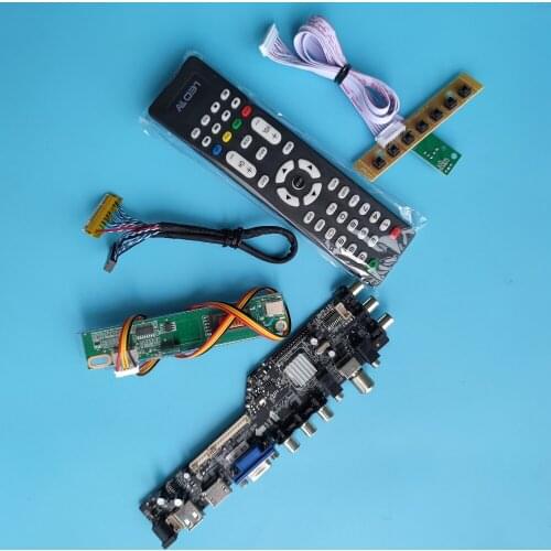 Kit For LP171WX2-A4K9 1440X900 1 CCFL LCD 30pin TV VGA USB AV Digital remote HDMI Panel Controller board DVB-C DVB-T 17.1"
