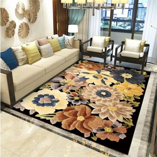 Classic European Style Flowers Printed Carpet For Living Room Soft Carpets Anti-slip Rug Floor Mat Home Decor Tapis