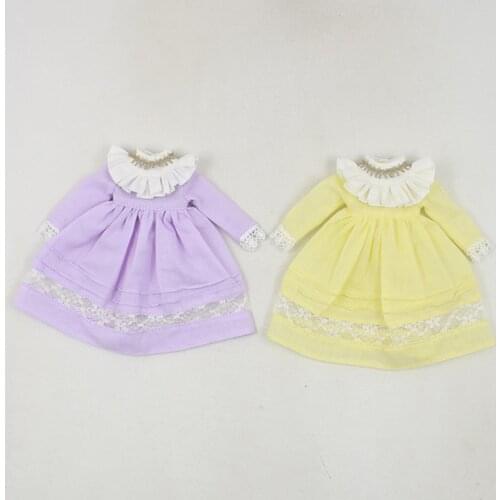 ICY DBS Blyth doll 1/6 yellow purple dress clothes lace toy gift