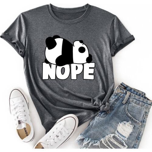 Summer Women Short Sleeve Casual Streetwear T-shirts Graphic Tee Shirts Tops Female Clothes Lazy Panda Shirts for Women