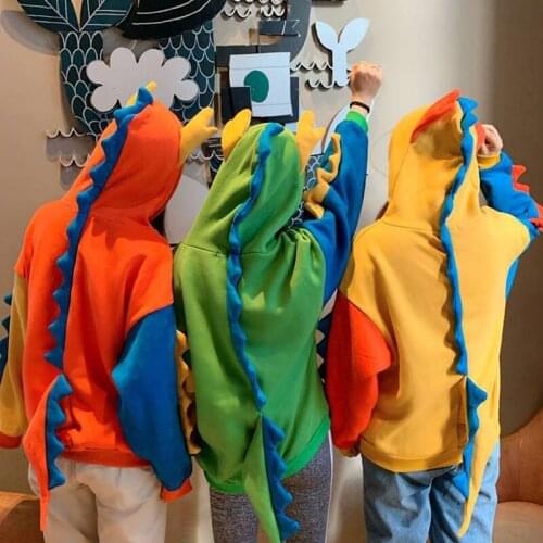 Cute Hoodies Patchwork Winter Harajuku Kawaii Sweatshirt Women Oversize Hooded Casual Print Long Sleeve Pullover Dinosaur