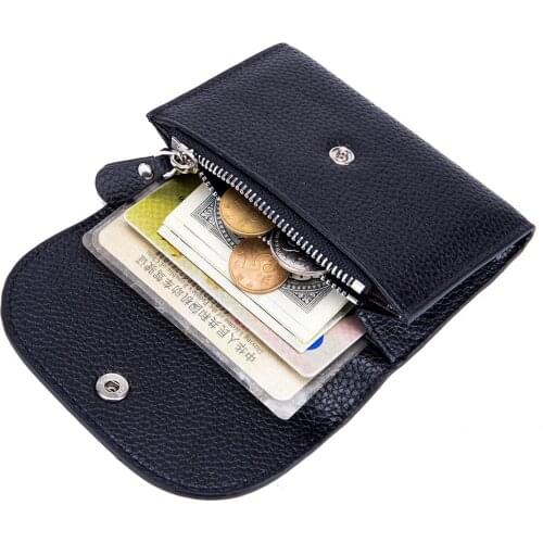 Fashion Women Card Coin Bags Soft Zipper Leather Wallet Thin Coin Purse Mini Girls Money Bags Holders