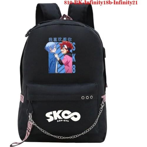 High quality Anime SK8 the Infinity USB Charge Chain Backpack Men Rucksack teens USB Boobag SK8 school BagTravel bags Mochilas