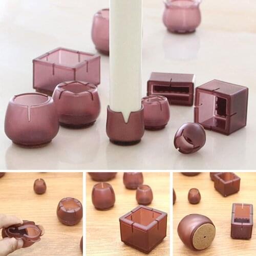 Chair Leg Socks PVC Non-slip Table Chair Leg Mat Protector Decor Bottom Cover Home Pipe Feet Furniture Pads Floor Protectors