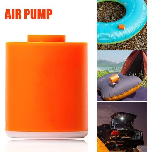 Newly Tiny Outdoor Pump 3 in 1 Small Air Pump & Lantern Combo USB Rechargeable Electric Inflator with 5 Nozzles for Pool Float