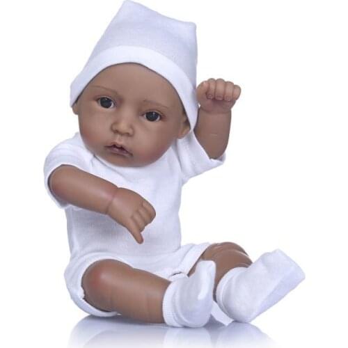 Npk full silicone boy girl reborn full silicone body baby dolls mini dolls twins 27cm black skins babies toys for kids new year