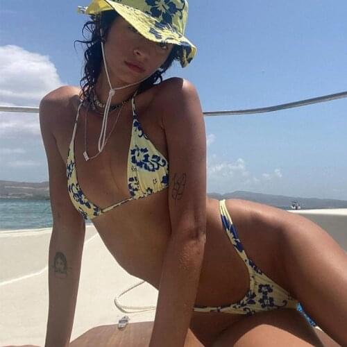 Rinabe Sexy Bikini Push Up Swimsuit String Biquini 2021 Swimwear Women Solid Color Bikini Set Bathing Suit Women Folds Bikinis