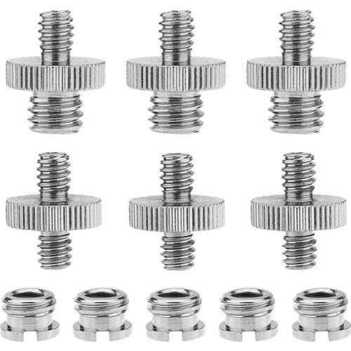 1/4 inch 3/8 inch Converter Threaded Screw Adapter Mount Set Camera/Tripod/ Monopod/Ballhead/ Light Stand