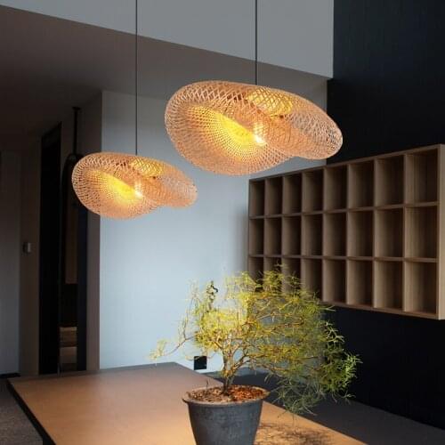 Modern Design Wood LED Pendant Lights Bamboo Light Lighting for Diningroom Livingroom Hotel Hanging Lamp Restaurant Hall Lamp