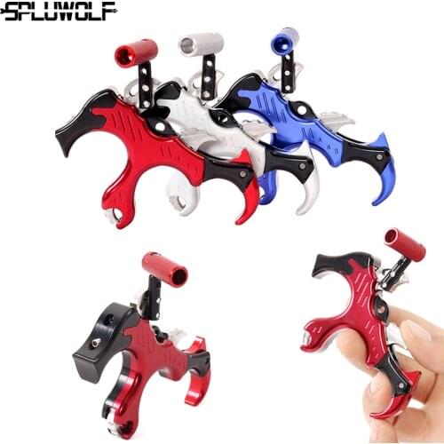 Archery Hunting Compound Bow Release Aid Left and Right Hand Adjustable Trigger 3-Finger Grip Release Aids