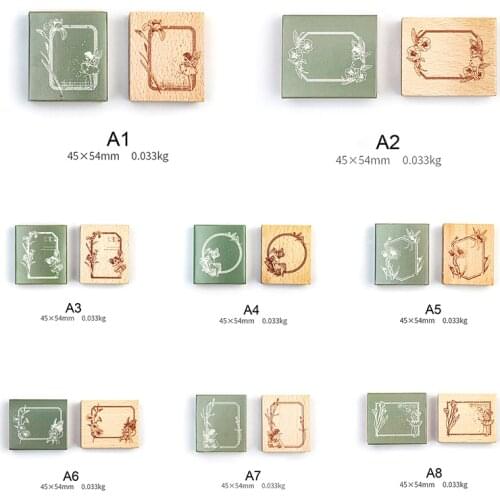 Vintage Flower Plant Label Frame Decoration Stamp Wooden Rubber Stamps For Scrapbooking Stationery DIY Craft Standard Stamp