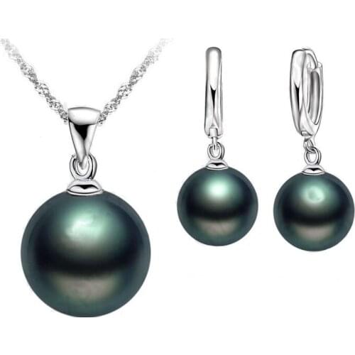 Top Quality Freshwater Pearl Jewelry Sets 925 Sterling Silver Necklace Natural Pearl Dangle Earrings Wedding Jewelry
