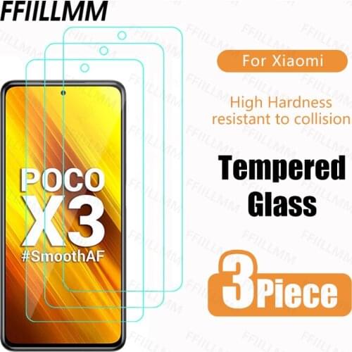 3Pcs/Lot HD Protective Film For Xiaomi Poco X3 Pro NFC X2 Tempered Glass For Mi M2 F2 Pro C3 Full Cover Screen Protectors For Mi