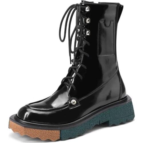 2022 New British Style Autumn Winter Shoes for Women PU Leather Thick Heels Ankle Boots Soft Leather Party Working Womens Boots