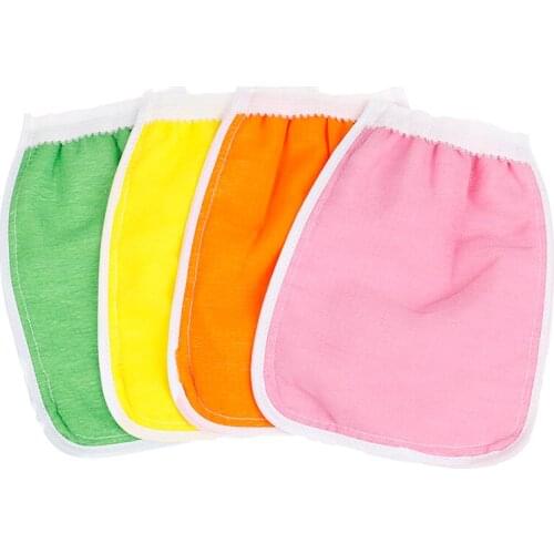 1PC Shower Exfoliator Two-sided Bath Glove Body Cleaning Scrub Mitt Random Polyester
