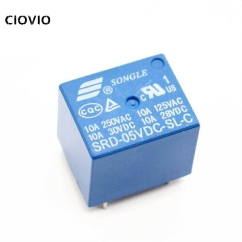 10PCS Relays SRD-03VDC-SL-C SRD-05VDC-SL-C SRD-06VDC-SL-C SRD-09VDC-SL-C 3V 5V 6V 9V 10A 250VAC 5PIN