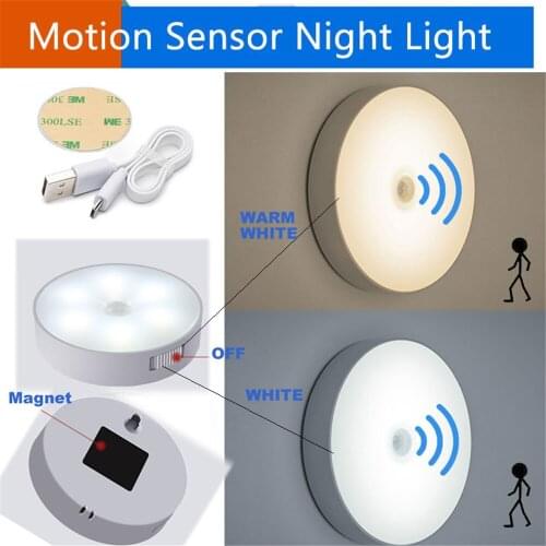 2-6pcs Panel PIR Motion Sensor Separable indoor Path Yard Garden Fence Night New usb charged led cabinet lamp night light warm