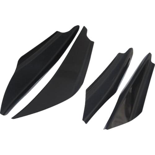 Universal 4 Pcs Set Carbon Fiber Bumper Fender Body Side Canards Shark Fins Splitters Black