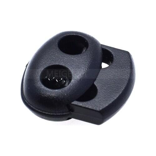 500pcs/pack Cord Lock Toggle Stopper Plastic toggle clip Cord Buckle Black 17.5mm*19mm*6mm Backpack accessories