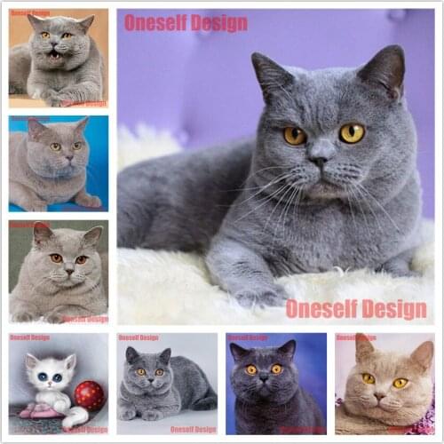Diy diamond embroidery full set 5d diamond cross stitch animal 5d diamond painting full square cat decoration home diamond art k