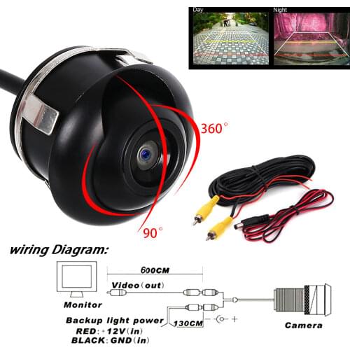 360 Degree HD Night Vision Car Rear View Camera IP68 Waterproof Auto Rear View Camera Back Reverse Side Reversing Backup Camera