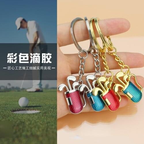 FREE SHIPPING 100pcs/lot 2021 Metal Golf Club Set Keychains Golf Keyrings For Gifts