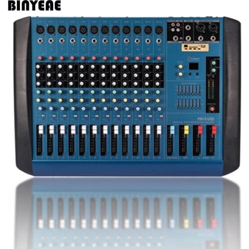 Free Shipping!! 700 Watt RMS PM12 Professional Power Audio DJ Mixer 12 Channel Mixing Console Mezcladora De DJ