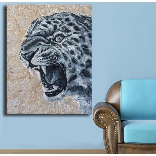 Large Wall art animal Leopard Canvas Painting For Living Room Home Decoration Oil Painting On Canvas Wall Painting Unframed