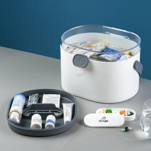 Large Portable Medical Kit Pill Case Boxes First Aid Kit Drugs Storage Box Organizer Home Medicine Chest Travel Container