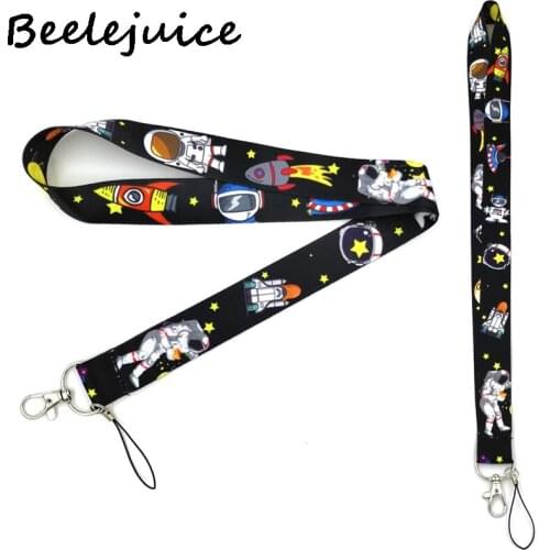 Universe Moon Astronaut Neck keychain necklace Anime Cartoon Neck Strap Lanyard ID badge holder Keychain Lanyards