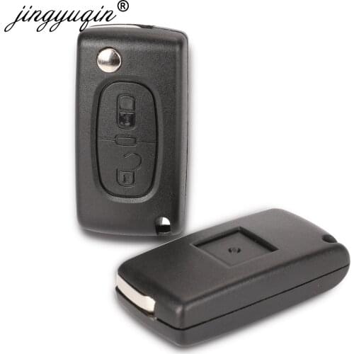 Jingyuqin 2 Buttons Flip Folding Key Case Blank Shell For Peugeot 107 207 407 307 307S 308 407 607 807 VA2/HCA Ce0523 Ce0536