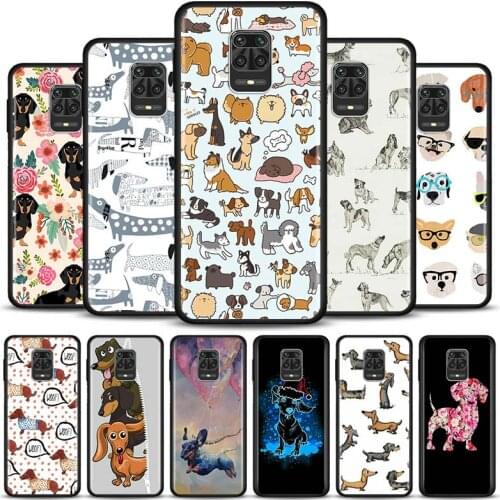 Phone Case for Xiaomi Redmi Note 8T 9S 7 8 Pro 9 Pro 6A 7A 8A 9A 9C K20 K30 Pro Cover Housing Dachshund Doxie Flower Dog Puppy