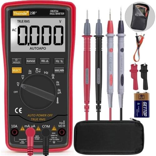 Autoranging Digital Multimeter, TRMS 6000 Counts Test Meter with Temperature AC/DC Voltage, Current, Resistance, Continuity