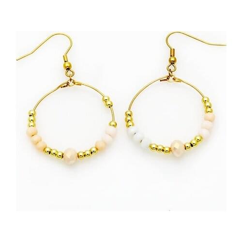 Ool chic wind super fairy bean beads earrings elegant temperament versatile metal earrings earrings