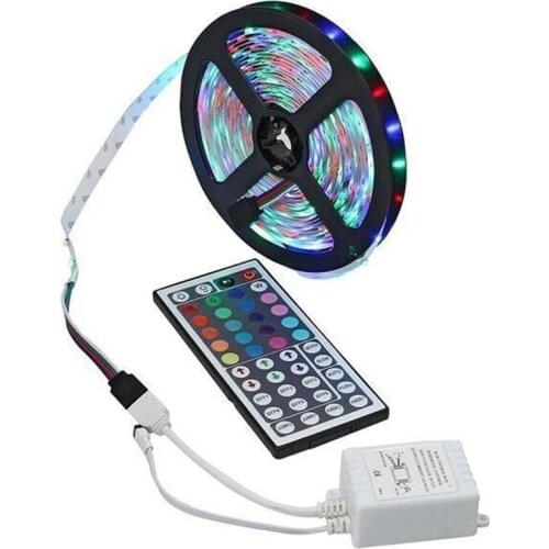 5M RGB Light Strip 3528 300LED Flexible LED Strip Light with 44 Key Remote Controller+Controller for Christmas Bedroom