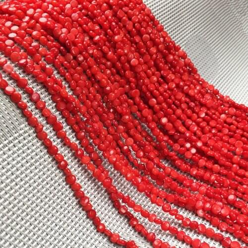 Hot Sale Natural Stone Red Coral Beads Irregular Loose Spacer Beads for DIY Bracelet Necklace Anklet Jewelry Making Size 4x4mm