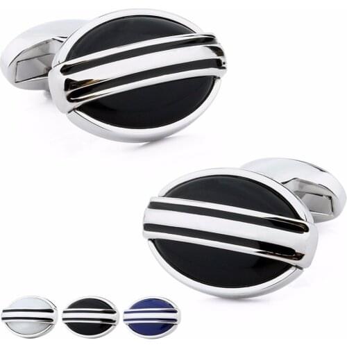 HAWSON Oval Stone Cufflinks Novelty Design Stone/Pearl French Dress Shirt Cuff Buttons for Men Fashion Wedding Jewelry