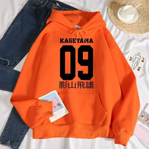 Haikyuu Anime Kageyama Tobio Printed Women Hoodies Autumn fur-liner Hoodie Simple S-XXL Hoody Street High Quality Clothes Man