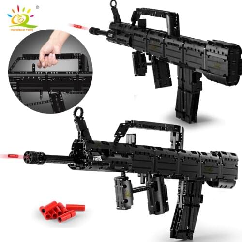 HUIQIBAO 787+PCS 95 Automatic Rifle Gun Model Building Blocks Set DIY Shooting Game Technical Bricks City Toys For Children BOY