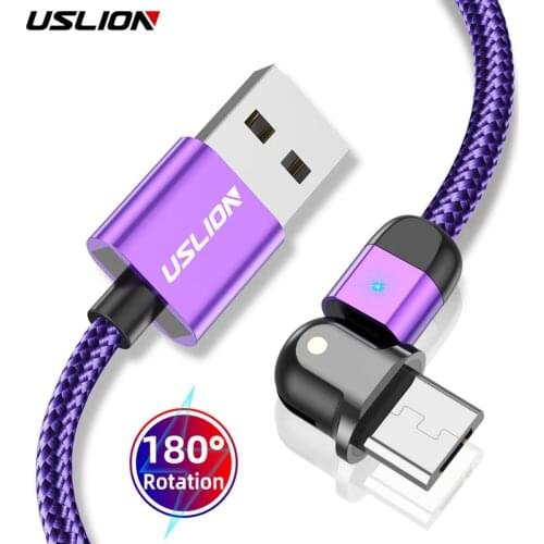 USLION Micro USB Cable Fast Charging 3A Microusb Cord For Samsung S7 Xiaomi Redmi Note 5 Pro Android Phone cable usb charger