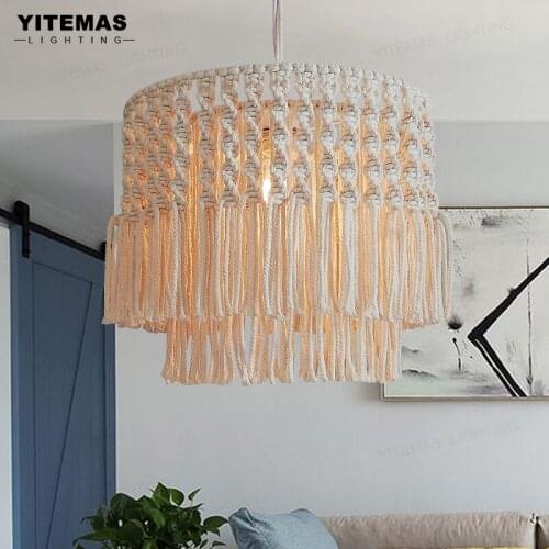 Creative net red living room led chandelier, bedroom decorative cotton thread chandelier, creative personality pastoral style